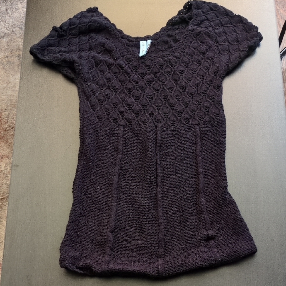 Guess by Marciano Black Textured Knit Top